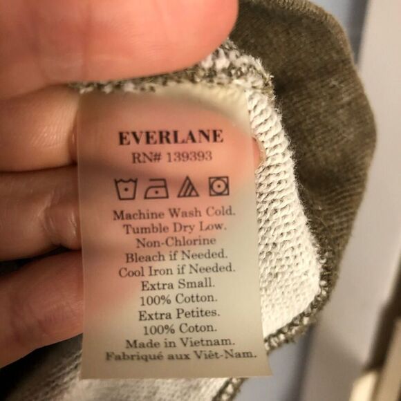 EVERLANE Brown/Green Short Sleeve Crewneck Sweatshirt‎ Top Sz XS - Picture 5 of 5